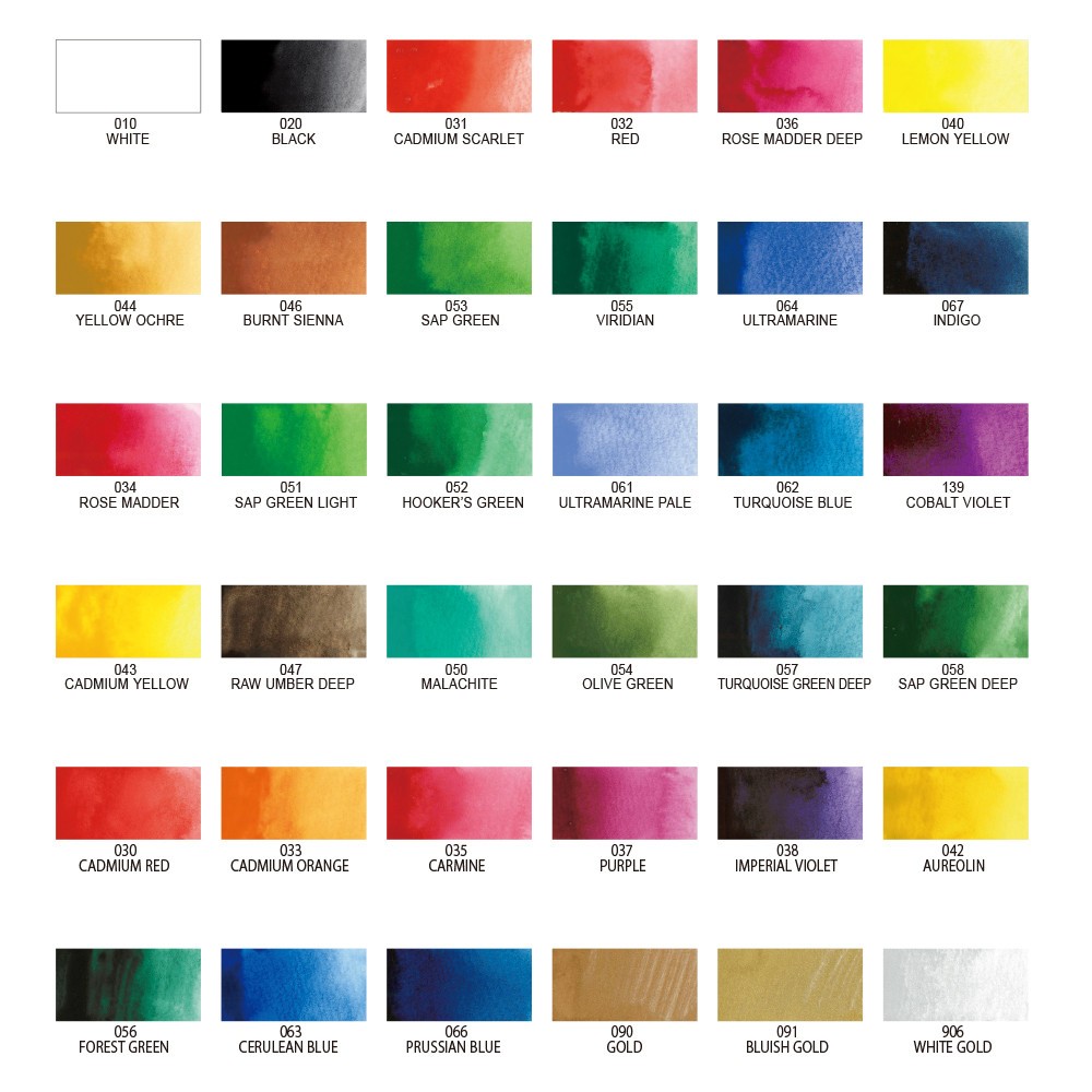 Watercolor set Gansai Tambi - Kuretake - 36 colors