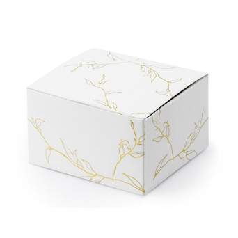 White boxes, golden twigs