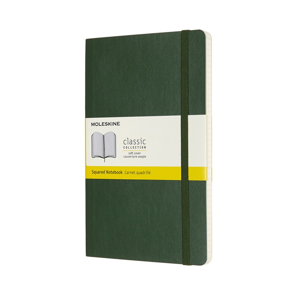 Notatnik w kratkę A5 - Moleskine - ciemnozielony miękka okładka