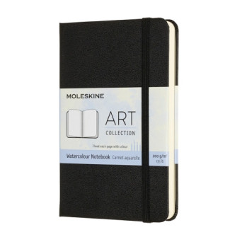 Notatnik do akwareli - Moleskine - gładki twardy kieszonkowy czarny