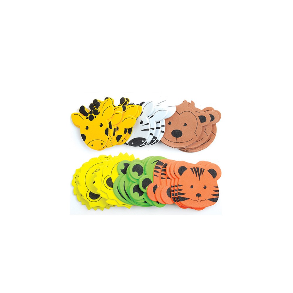 Foam Stickers - Animals Heads, 38 pcs