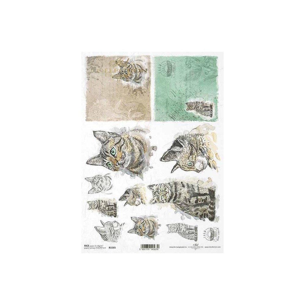 Papier do decoupage A4 - ITD Collection - ryżowy, R1565