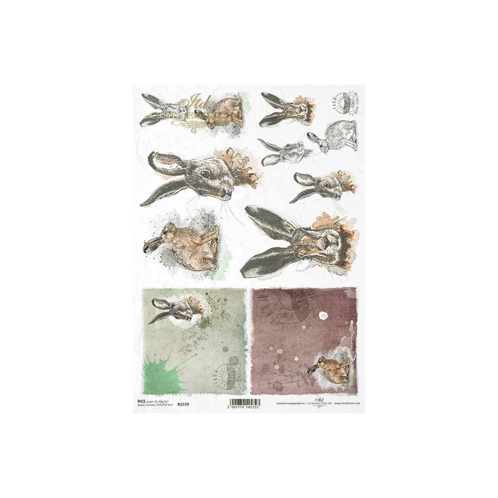 Papier do decoupage A4 - ITD Collection - ryżowy, R1570