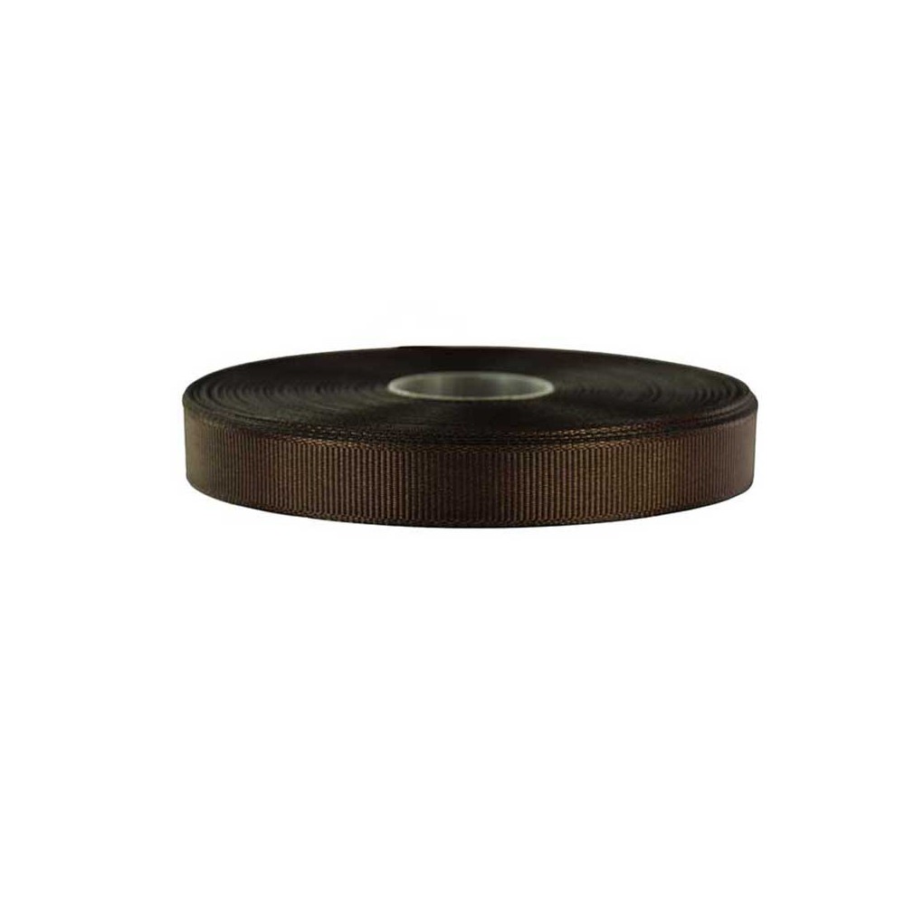 Repp ribbon - brown, 12 mm