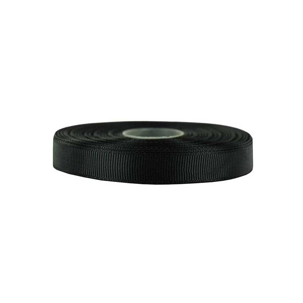 Repp ribbon - black, 12 mm