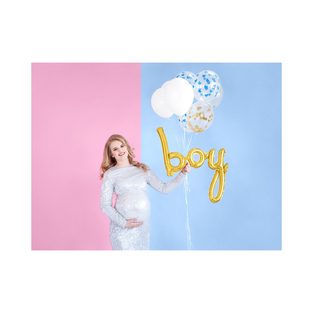 Foil balloon Boy - gold, 63,5 x 74 cm