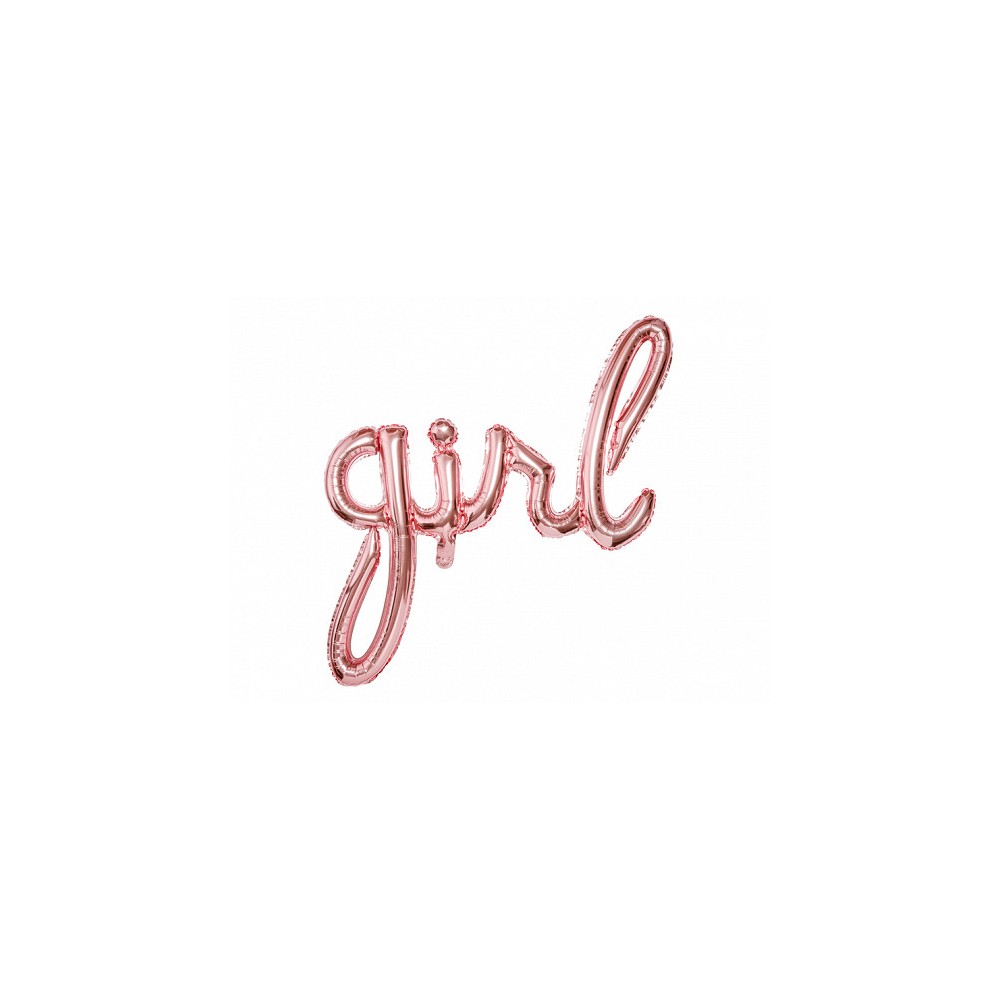 Foil balloon Girl - pink gold, 77 x 70 cm