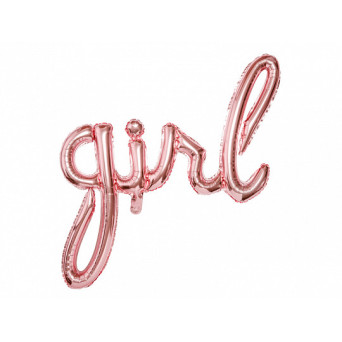 Foil balloon Girl - pink gold, 77 x 70 cm