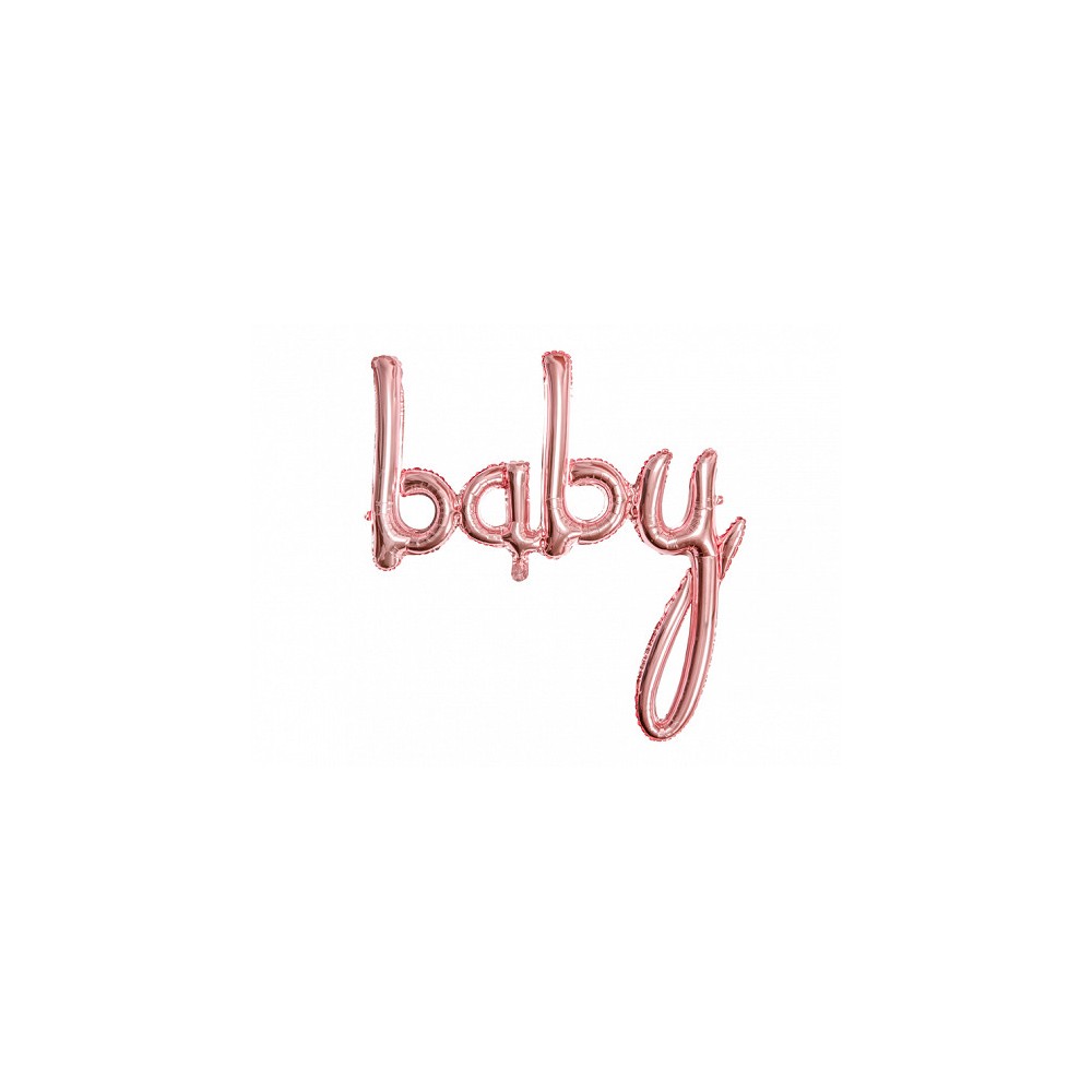 Balon foliowy Baby - różowe złoto, 77 x 70 cm