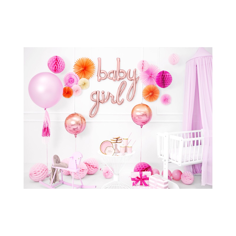 Balon foliowy Baby - różowe złoto, 77 x 70 cm