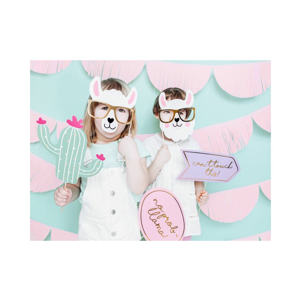 Photo props Lama - pastel and gold, 5 pcs.