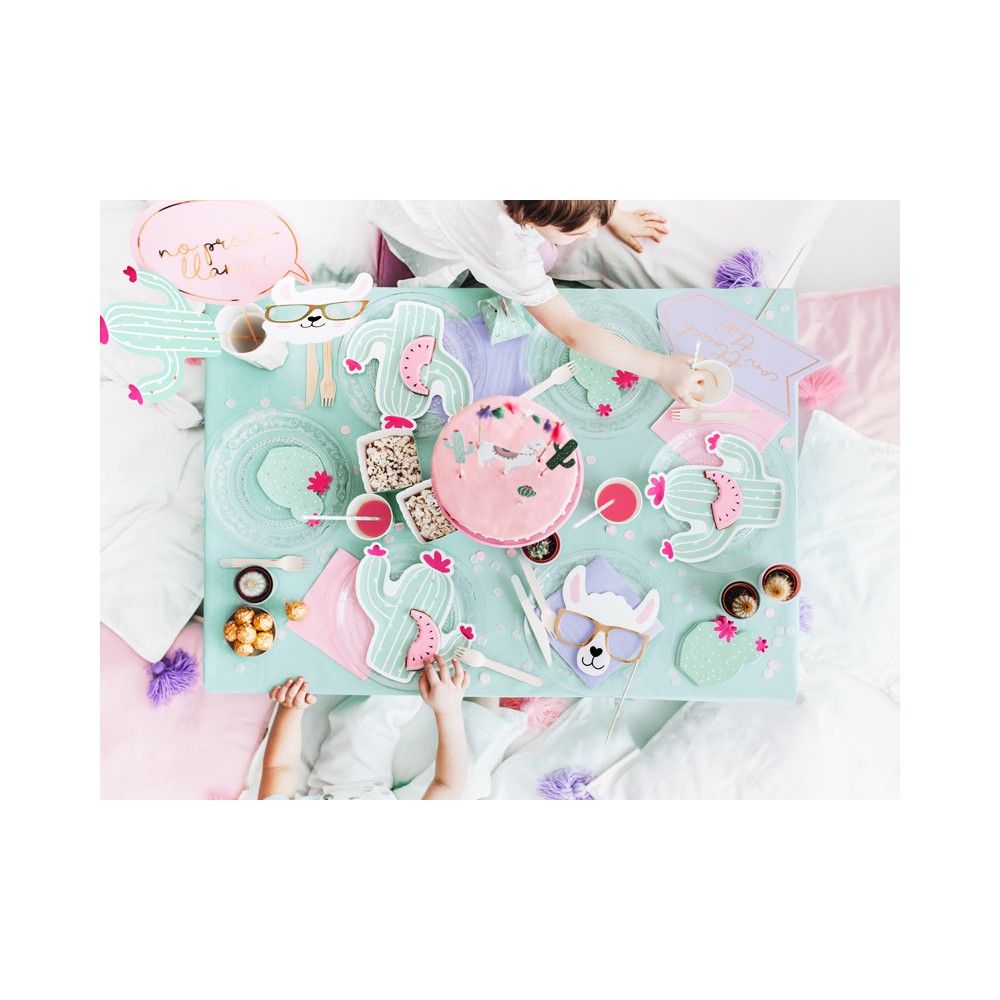 Photo props Lama - pastel and gold, 5 pcs.