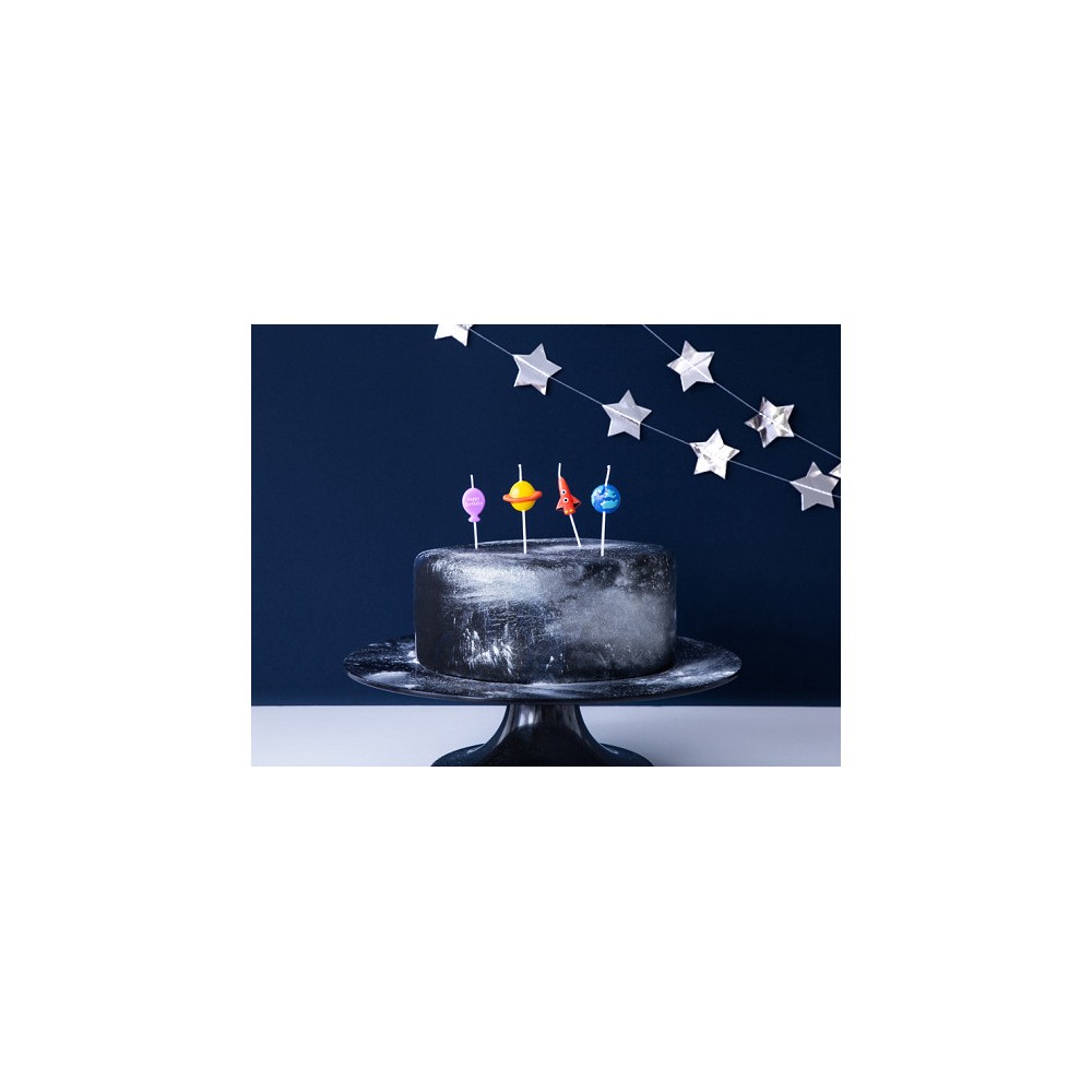 Birthday candles Cosmos - mix, 4 pcs.