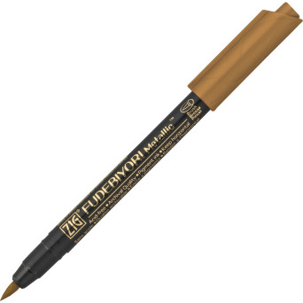 Pisak pędzelkowy ZIG Fudebiyori Metallic - Kuretake - miedziany, metaliczny