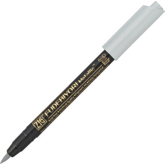 Pisak pędzelkowy ZIG Fudebiyori Metallic - Kuretake - srebrny, metaliczny