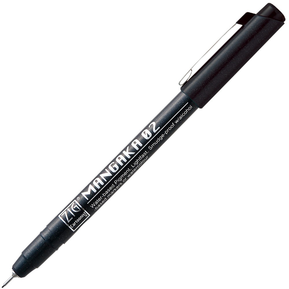 Cienkopis ZIG Cartoonist Mangaka - Kuretake - czarny, 0,2 mm