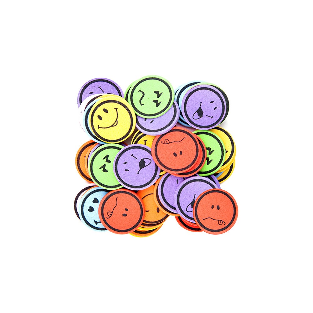 PRINTED FOAM STICKERS - EMOTIONS, 60 PCS