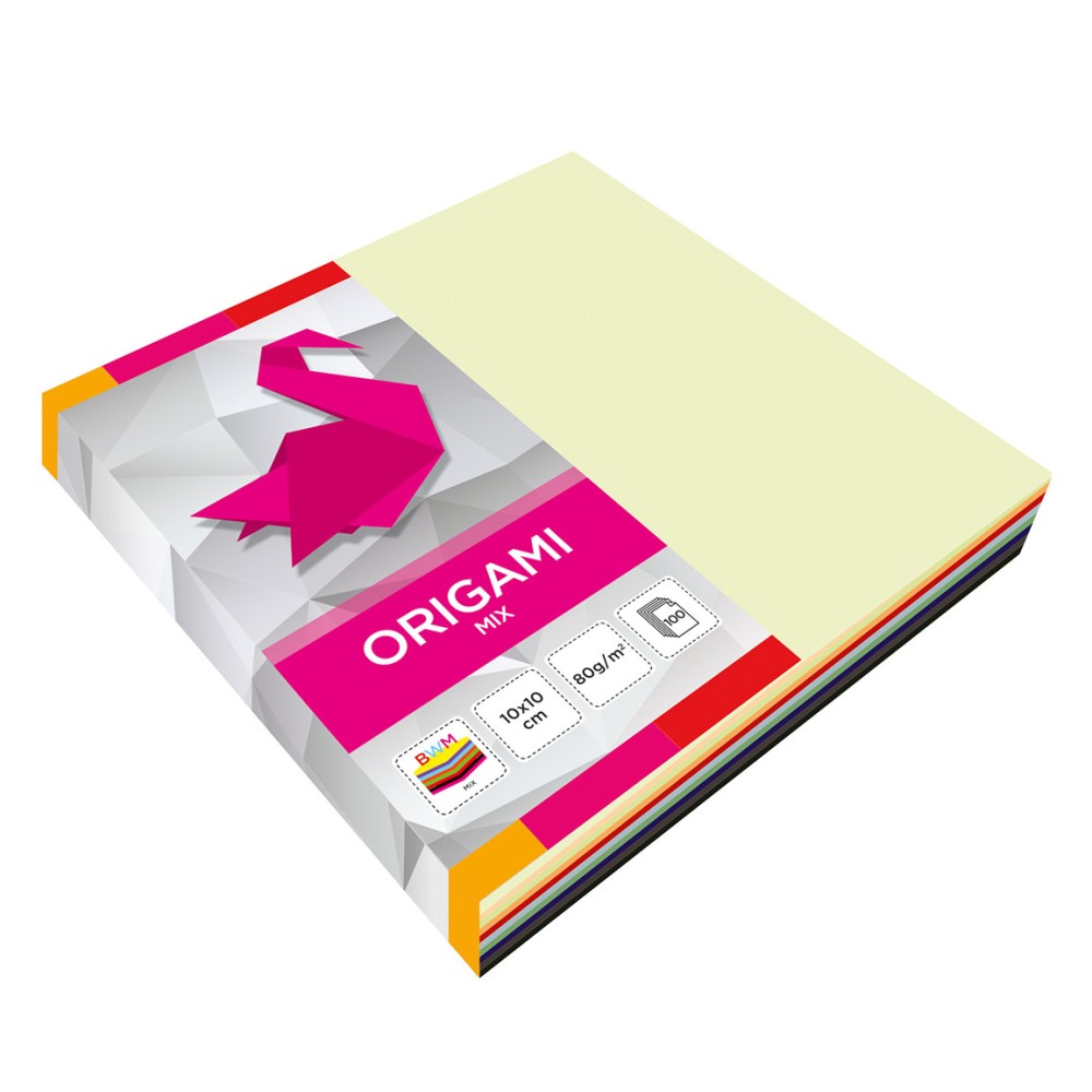 Origami paper - colorful, 10 x 10 cm, 100 sheets