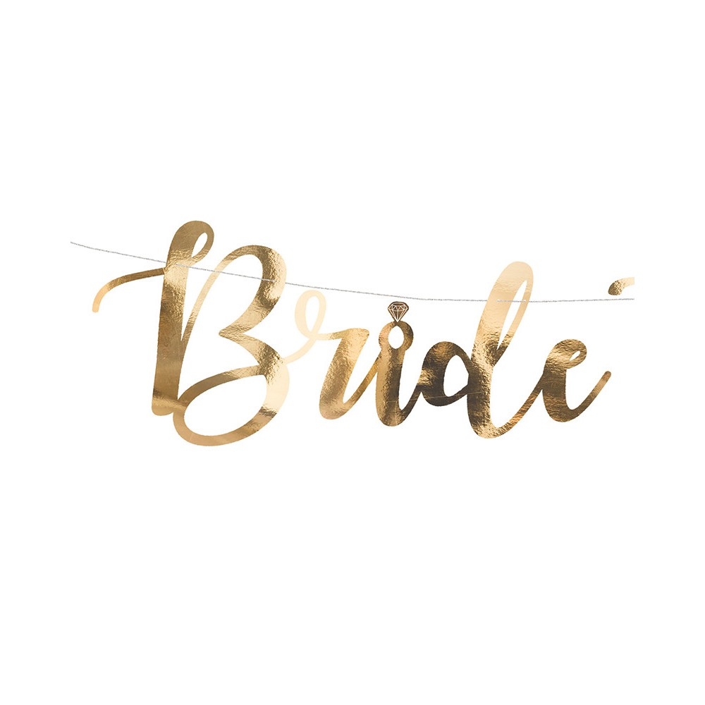 Baner Bride to be - złoty, 80 cm