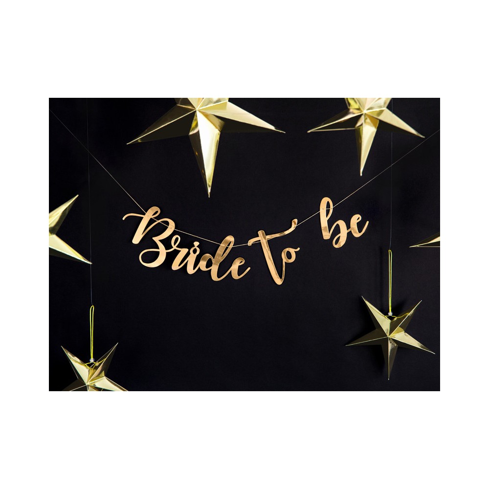 Baner Bride to be - złoty, 80 cm