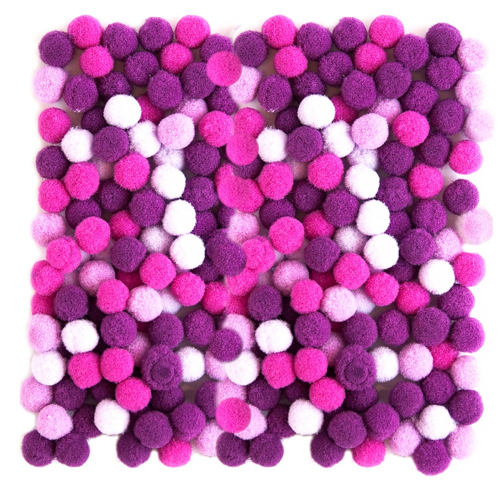 Assorted Poliester Pompoms - DpCraft - green, 1 cm, 120 pcs.Assorted Poliester Pompoms - DpCraft - purple, 1 cm, 120 pcs.