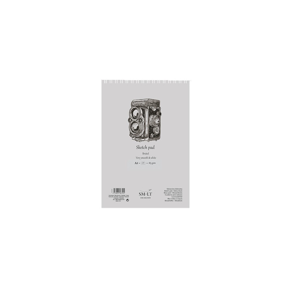 Blok szkicowy, szkicownik A5 - SM-LT - biały, 185 g, 30 ark.