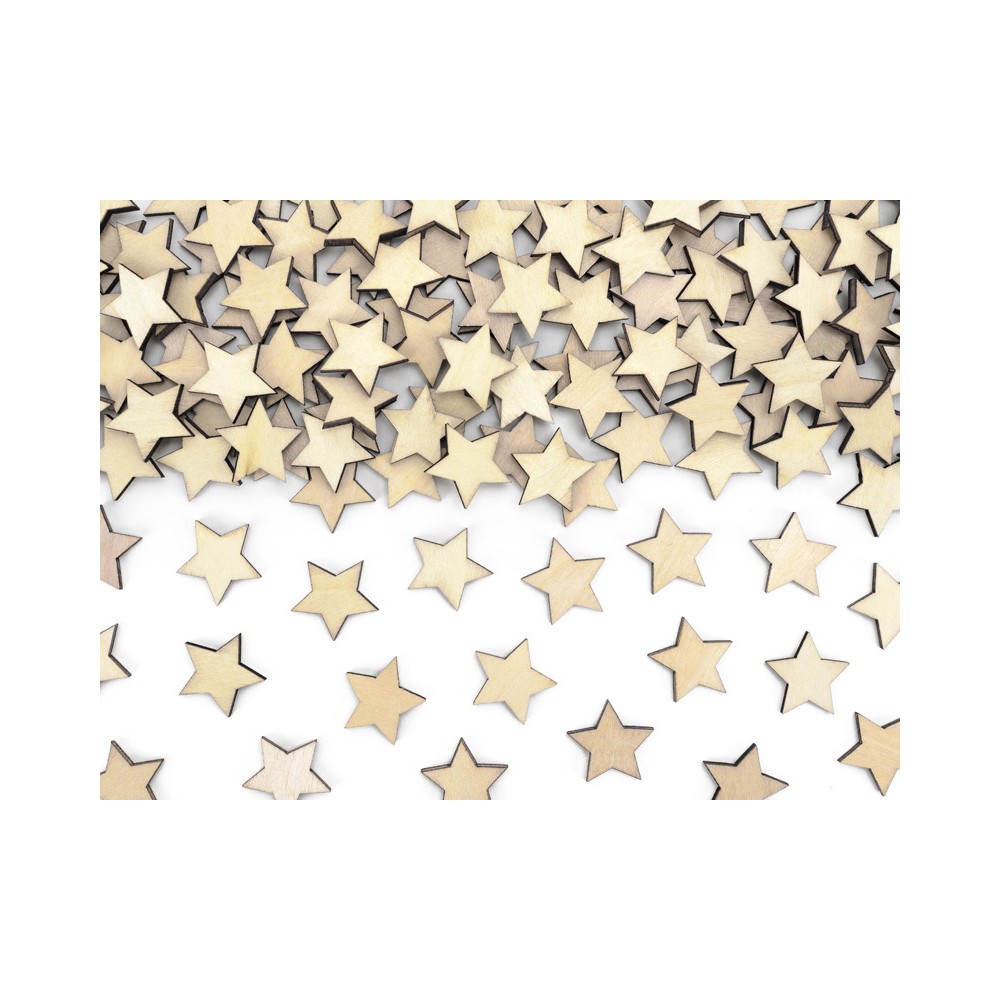 Konfetti drewniane Gwiazdki - 2 x 2 cm, 50 szt.