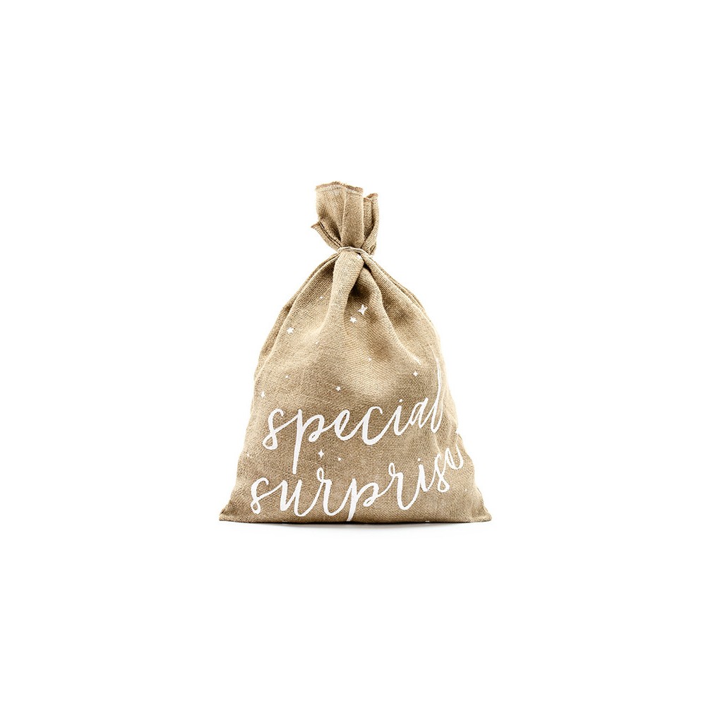 Worek jutowy na prezenty Special surprise - 40 x 55 cm