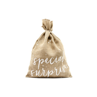 Jute gift sack Specjal surprise - 40 x 55 cm