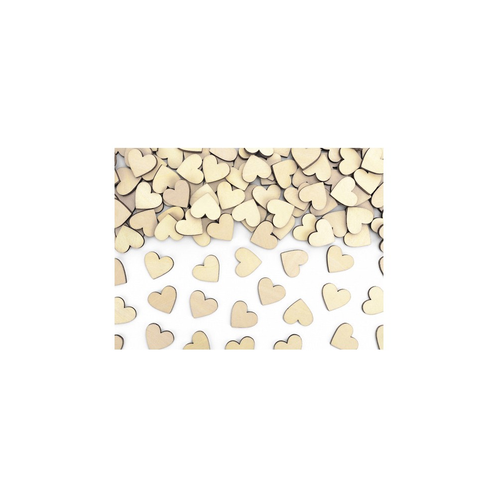 Wooden confetti Hearts - 2 x 2 cm, 50 pcs.