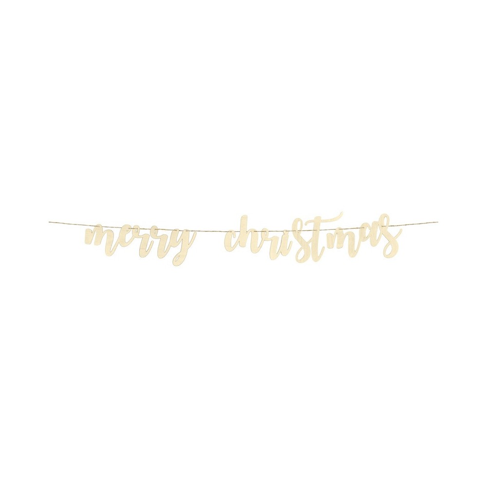 Baner świąteczny Merry Christmas - drewniany, 17 x 87 cm
