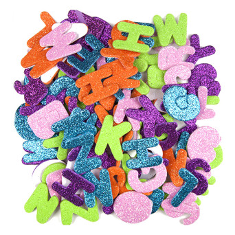 Glitter foam stickers - DpCraft - letters, 120 pcs.