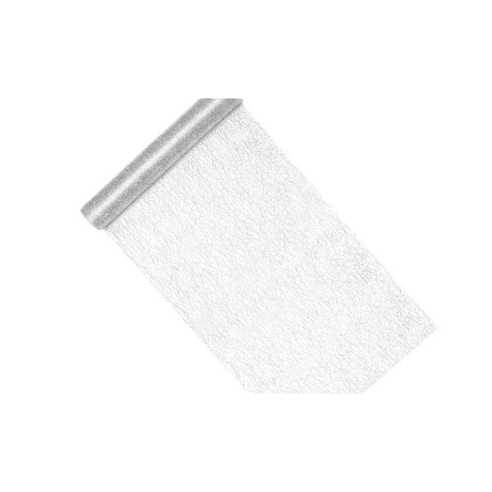 Fiber decorative mesh - silver, 0,36 x 9 m