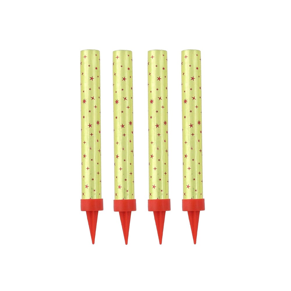 Sparklers candles - gold, stars, 12 cm, 4 pcs.