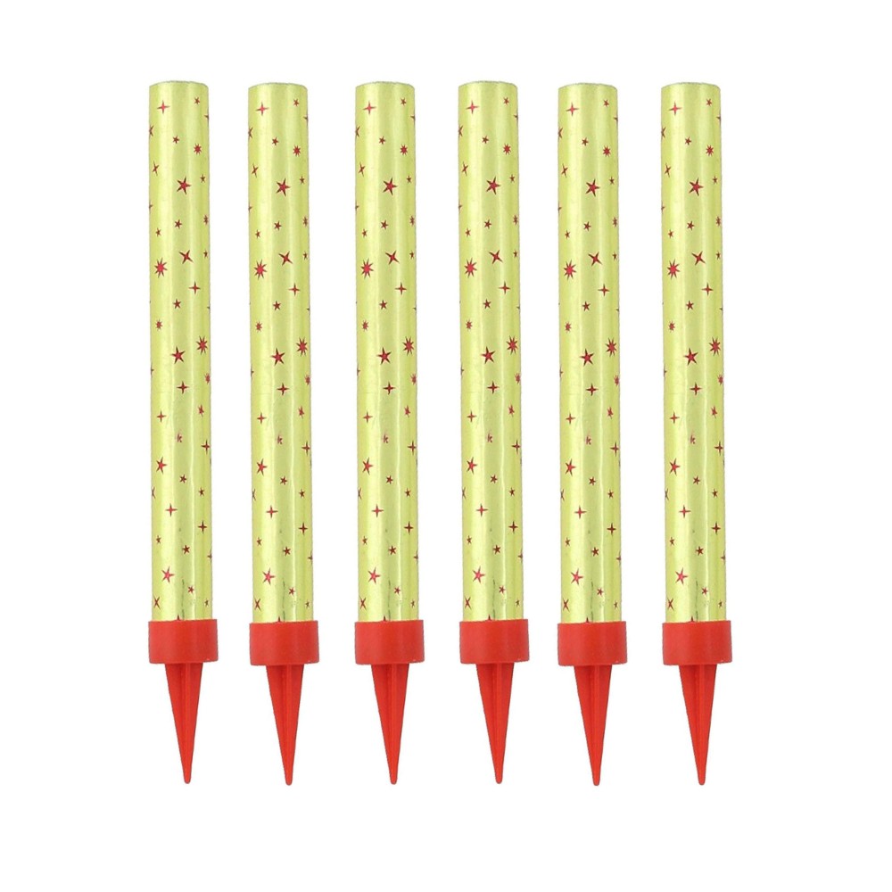Sparklers candles - gold, stars, 18 cm, 6 pcs.