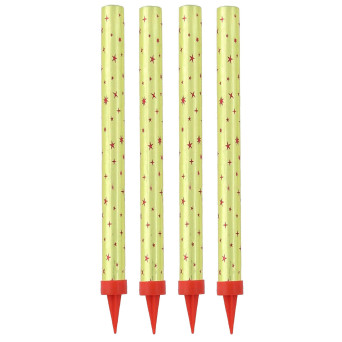 Sparklers candles - gold, stars, 25 cm, 4 pcs.