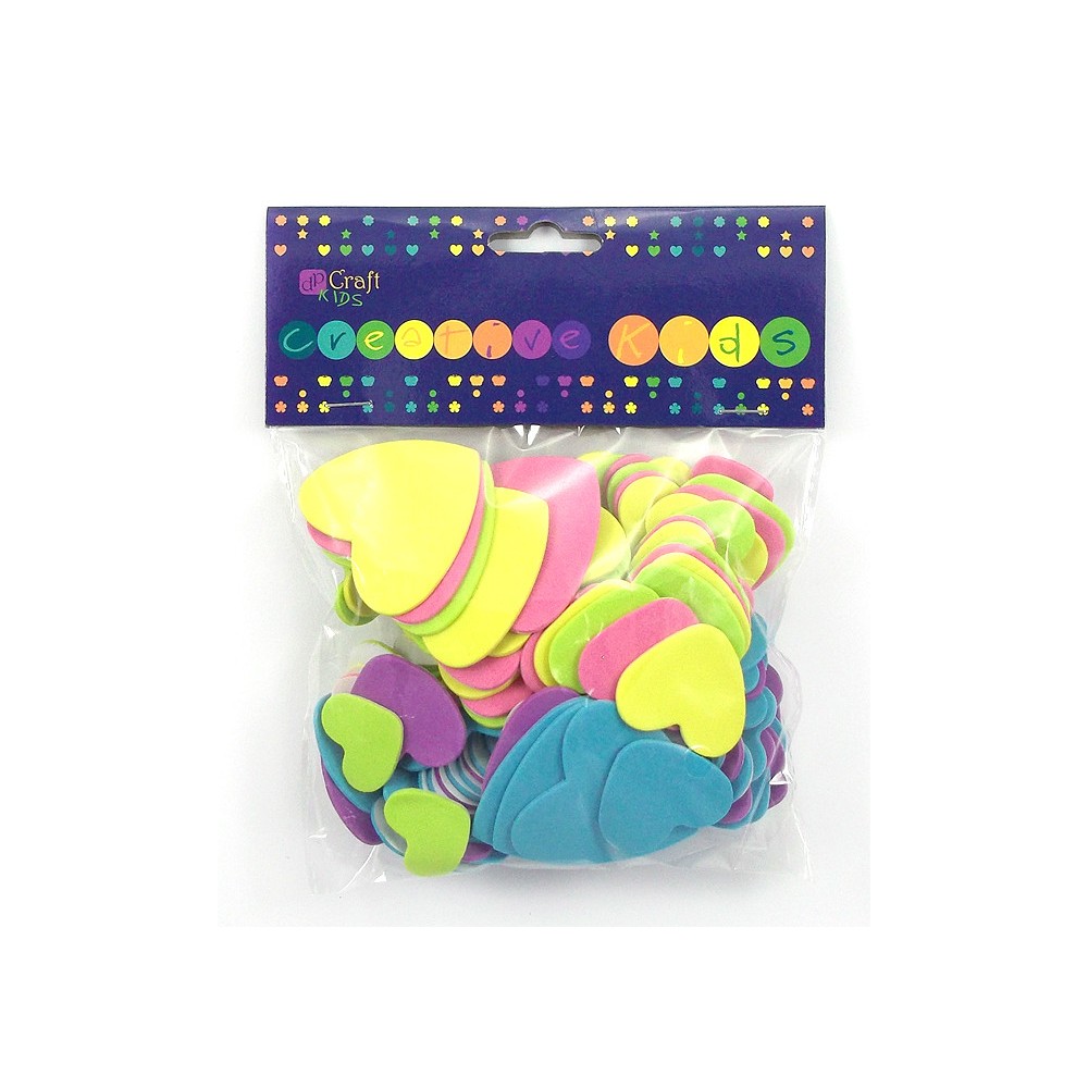 Foam stickers - Hearts, 120 pcs