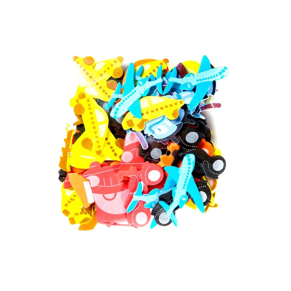 Foam Stickers - Transportation, 53 pcs