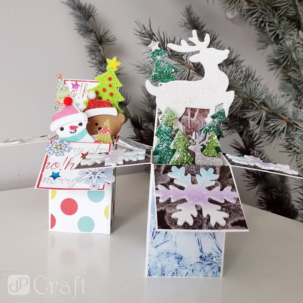 Naklejki brokatowe z pianki - DpCraft - Choinki, 30 szt.