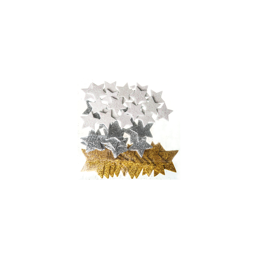 GLITTER FOAM STICKERS - STARS, 45 PCS