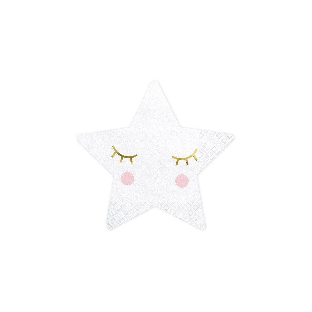 Little Star napkins - stars, white, 20 pcs.