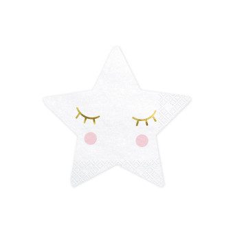 Serwetki Little Star - gwiazdki, białe, 20 szt.
