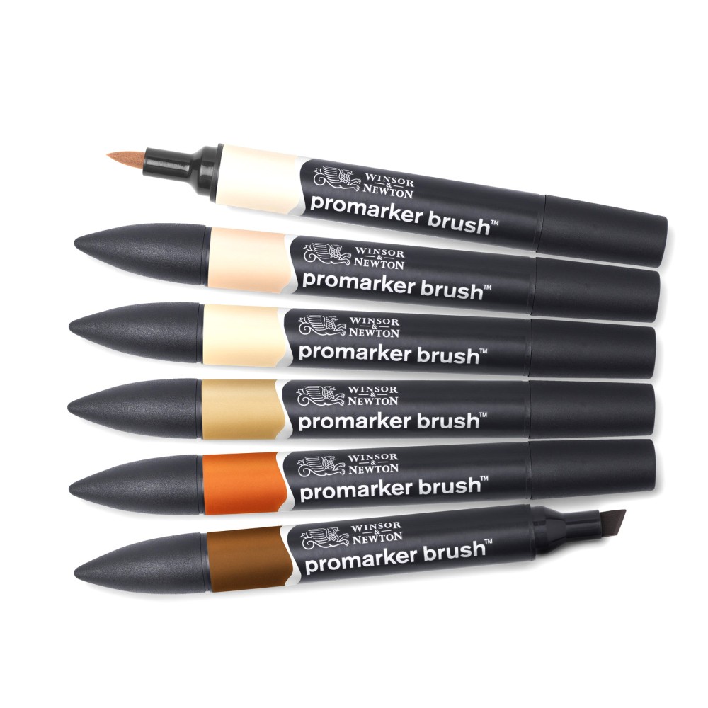 Zestaw Promarker Brush - Winsor & Newton - Skin Tones, 6 szt.