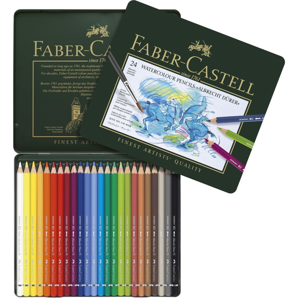 Zestaw kredek akwarelowych w metalowej kasecie A. Dürer - Faber-Castell - 24 kolory
