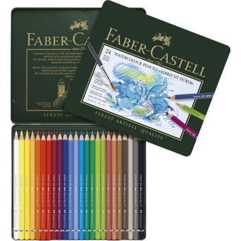 Zestaw kredek akwarelowych w metalowej kasecie A. Dürer - Faber-Castell - 24 kolory