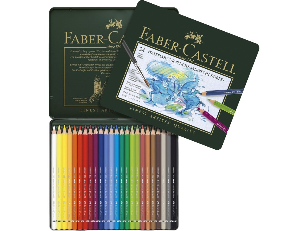 Zestaw kredek akwarelowych w metalowej kasecie A. Dürer - Faber-Castell - 24 kolory