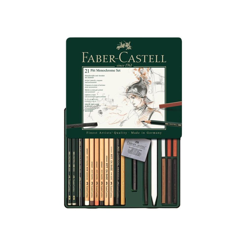 Pitt Monochrome set in metal tin - Faber-Castell - 21 pcs.