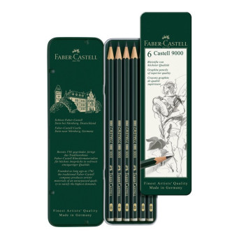 Zestaw ołówków Castell 9000 - Faber-Castell - 6 szt.