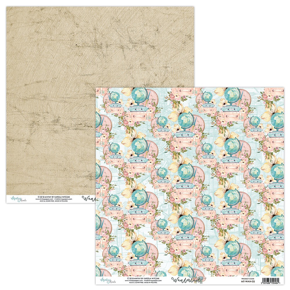 Decorative paper - Wanderlust 05 - Mintay by Karola