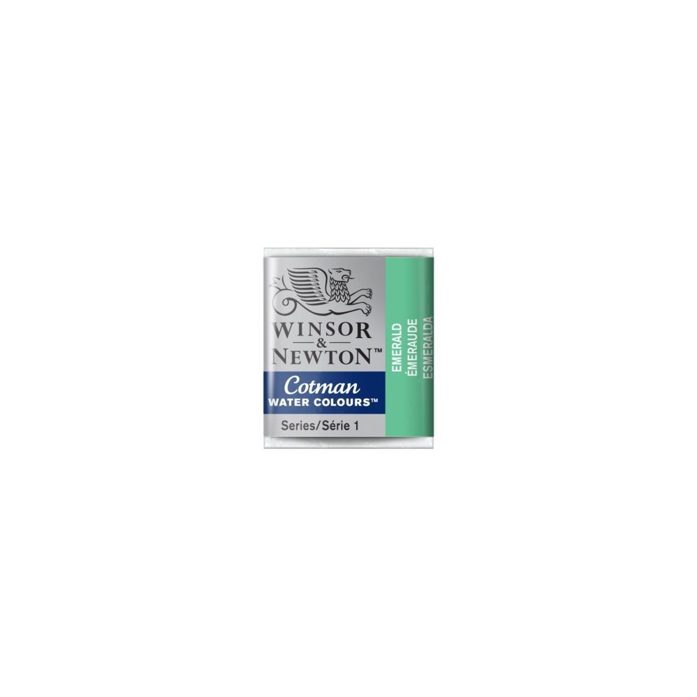 Cotman watercolor paint - Winsor & Newton - Emerald, half pan